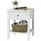 Giantex End Table Nightstand w/Storage Drawer & Open Shelf Display Storage Bedside Table White