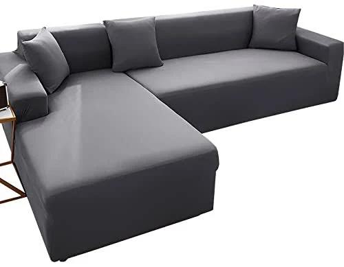 L Shaped Sofa Slipcover for Sectional Sofa with Chaise Lounge Stretch Sofa Cover L Shape Couch 3/2/4 Seat Protector Cover(L-Shaped Sofa Needs to Buy