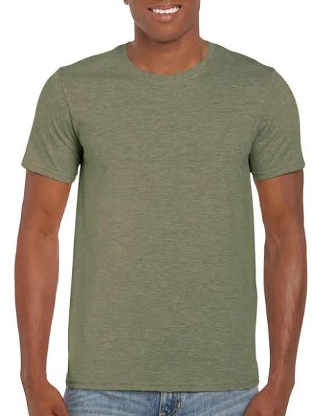 Softstyle Ringspun Cotton - Round Neck - High Quality - Regular Fit T-Shirt Heather Military Green - Gildan GN640 - Size M