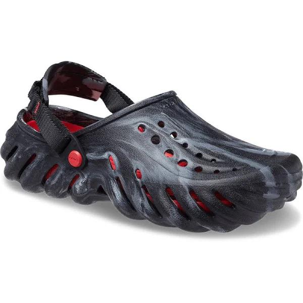 Crocs Echo Marbled Clog; Black / Flame, W8/M6