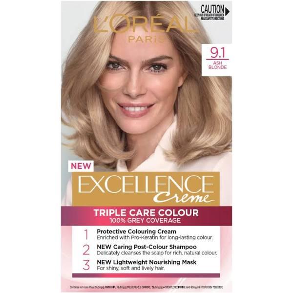 L'Oreal Paris Excellence 9.1 Light Ash Blonde Hair Colour