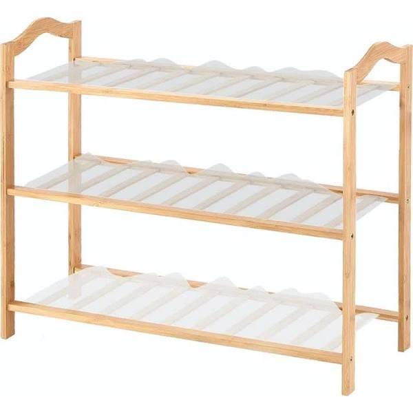 Levede - 3 Tiers Bamboo Shoe Rack Storage Organizer Wooden Shelf Stand Shelves