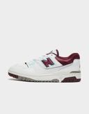 New Balance White & Burgundy 550 Sneakers