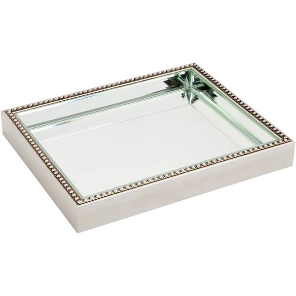 Zeta Mirror Tray - Small Antique Silver