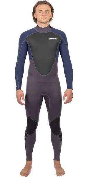 Gul Mens 2023 Response 3/2mm Back Zip Wetsuit - Grey / Navy