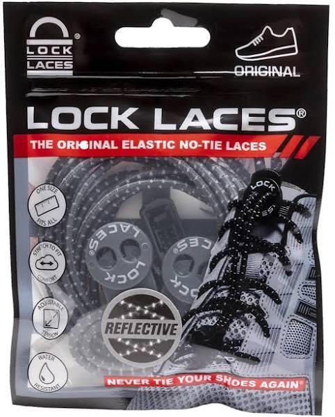 Lock Laces Reflective (Elastic No Tie Shoelaces) (Storm Gray)