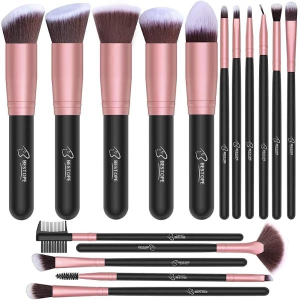 Bestope Makeup Brushes 16 Pcs Makeup Brush Set Premium Synthetic Foundation