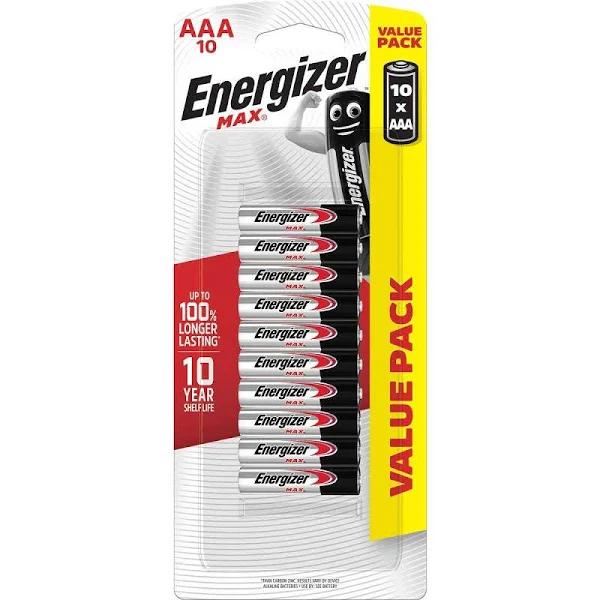 Energizer Max AAA Alkaline Batteries 10 Pack | GimmeNow