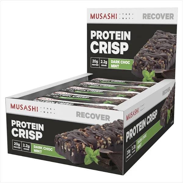 Musashi Choc Mint Protein Crisp Bar Box 12 x 60g