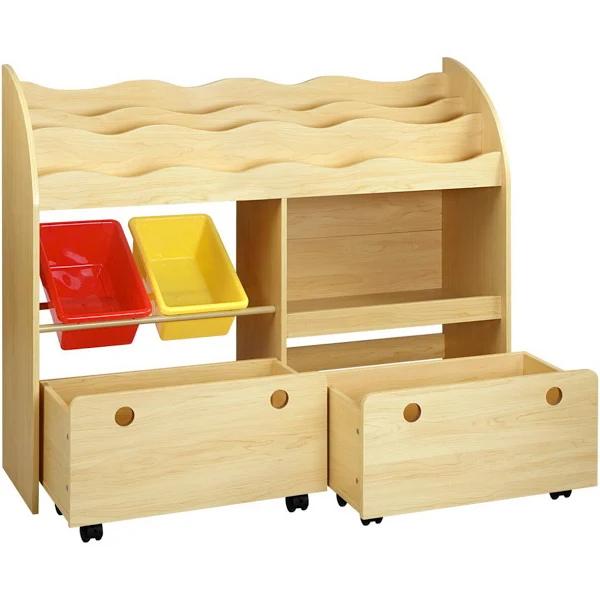 Keezi Kids Bookshelf Children Bookcase Toy Storage Box Organiser Display Rack