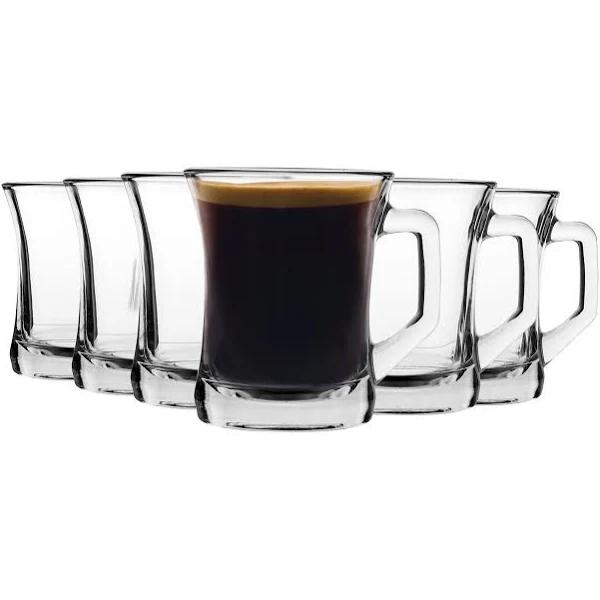 Lav Zen+ Glass Coffee Mug Set - Clear - 225ml - Pack of 12