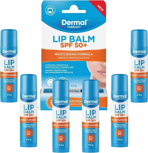 Dermal Therapy Lip Balm Tube (6 Pack, SPF 50 Stick)