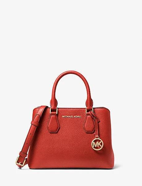 MK Camille Small Pebbled Leather Satchel - BR Terractta - Michael Kors