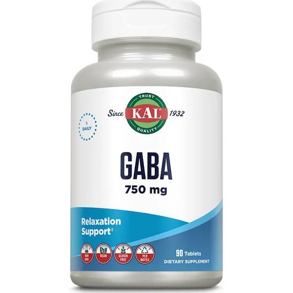 KAL, GABA, 750 mg, 90 Tablets