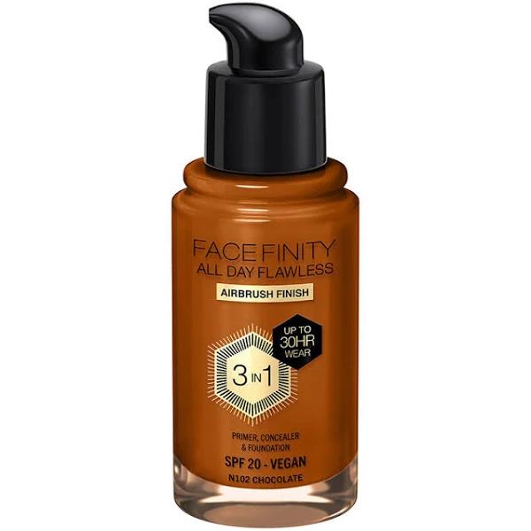 Facefinity All Day Flawless 3 in 1 Foundation #N102-chocolate