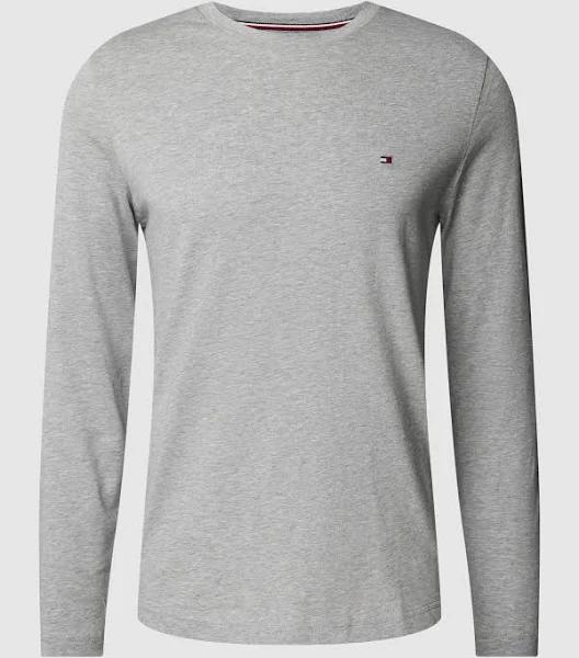 Tommy Hilfiger Logo Long Sleeve T-Shirt in Grey XXL