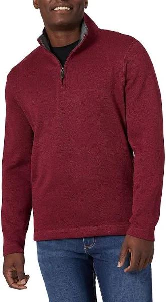 Wrangler Authentics Men's Wooly Fleece Quarter Zip Pullover