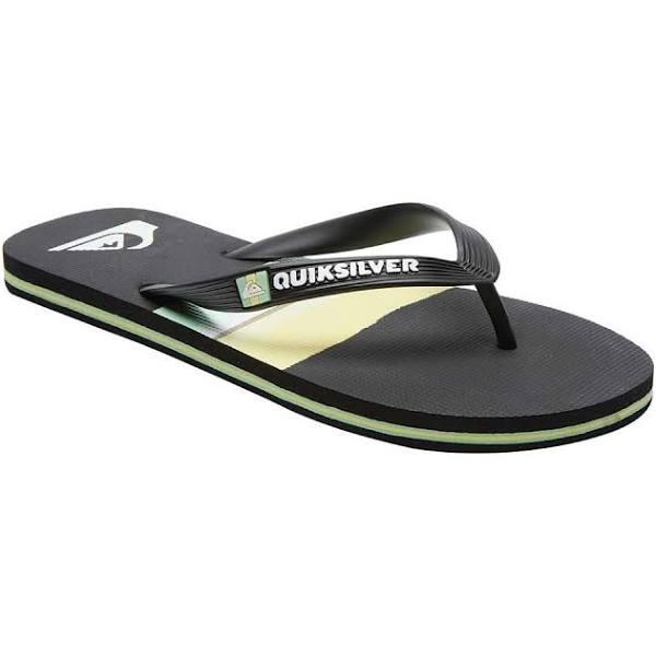 Quiksilver Men's Molokai Resin Tint Thongs Black / Yellow 10