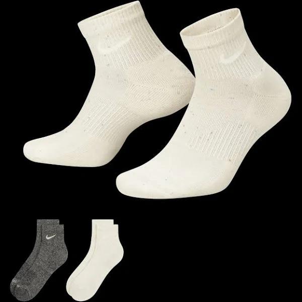 Nike Everyday Plus Cush Ankle Socks 2 Pack Black/Coconut