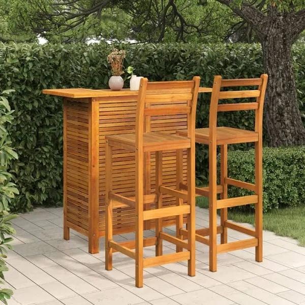 vidaXL 3 Piece Garden Bar Set Solid Wood Acacia