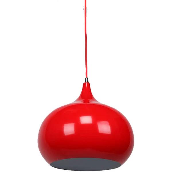 Kirby Inverted Bowl Metal Cord Drop Pendant Light Lamp - Flame Red