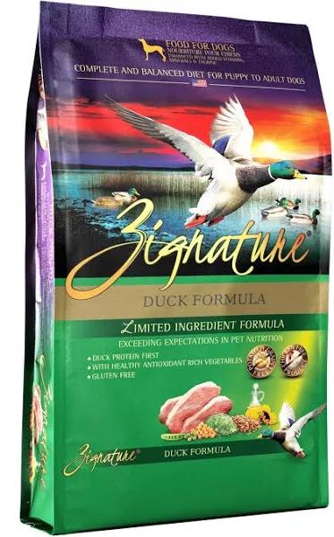 Zignature Grain Free Duck Formula Dry Dog Food