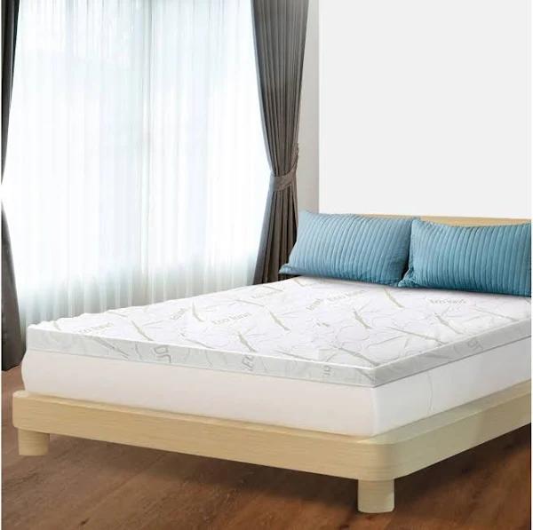 Cool Gel Memory Foam Mattress Topper Bamboo Cover Queen 5cm Mat