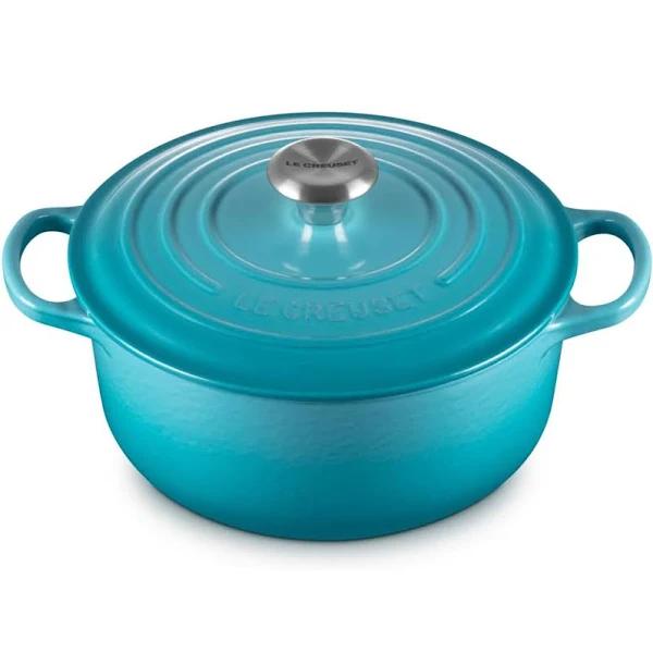 Le Creuset Signature Cast Iron Round Casserole 24cm Caribbean Blue