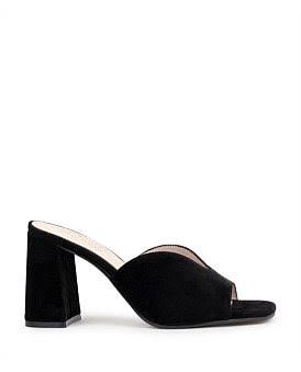 David Jones Edward Meller Kathy85 V Throat Slide in Black Suede, Size 35 EU