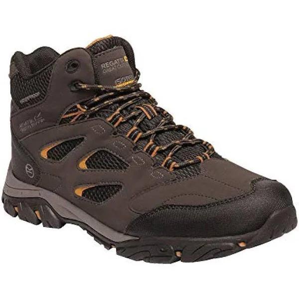 Regatta Mens Holcombe Iep Mid Hiking Boots Peat/Inca Gold 8 UK