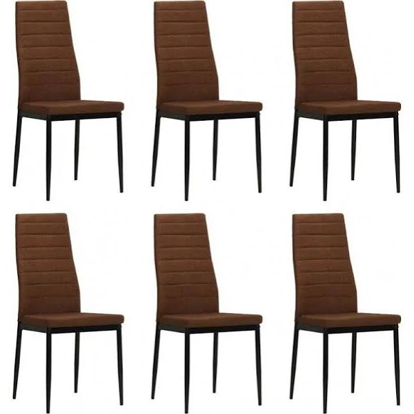 vidaXL Dining Chairs 6 Pcs Dark Grey Fabric