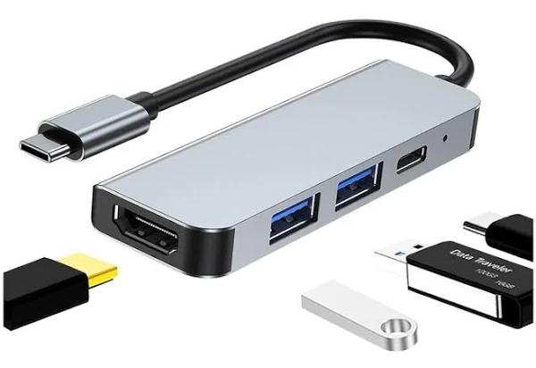 4 in 1 USB C Docking Station,USB C Hub,Adapter für MacBook, Mac Pro, Mac Mini, iMac(Gray)