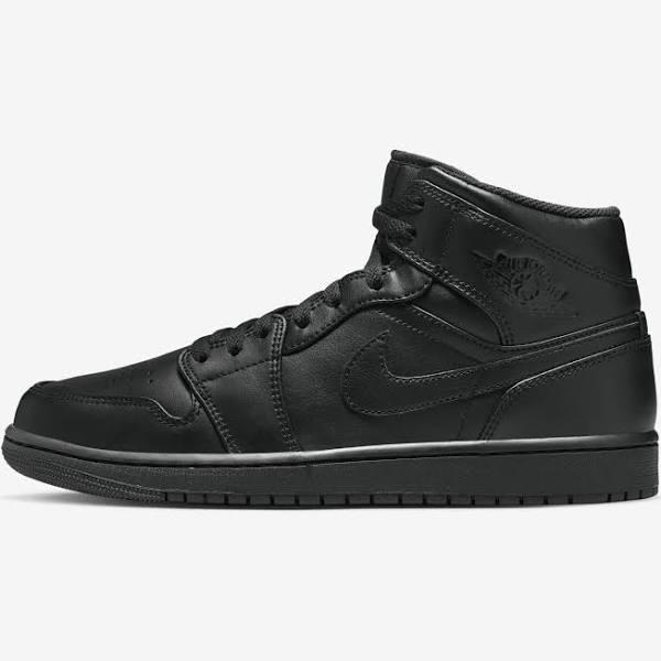 Air Jordan 1 Mid Sneakers Triple Black - US 12