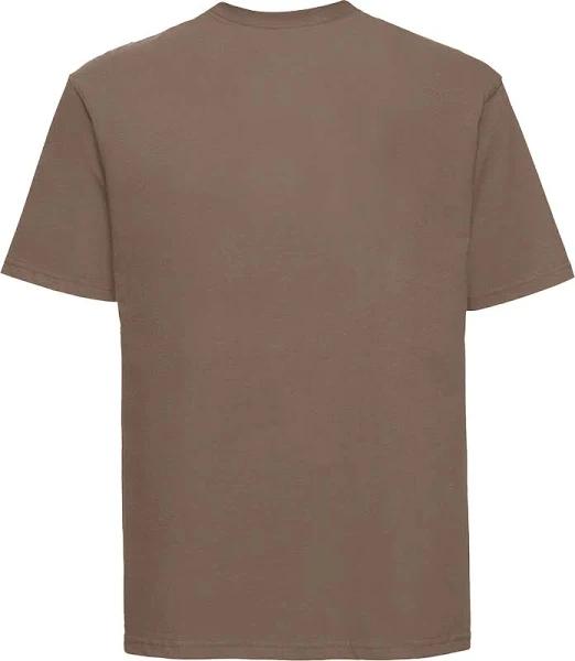 Russell Mens Classic Ringspun Cotton T-Shirt Mocha XS Ringspun Cotton Mens T-Shirt