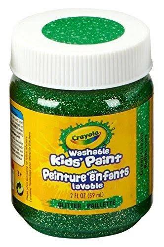 Crayola Washable Kids Paint, Glitter Green Gleam- 59ml