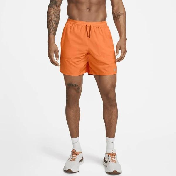 Nike Stride Men's Dri-FIT 18cm (approx.) 2-in-1 Running Shorts - 50% Recycled Polyester - Orange