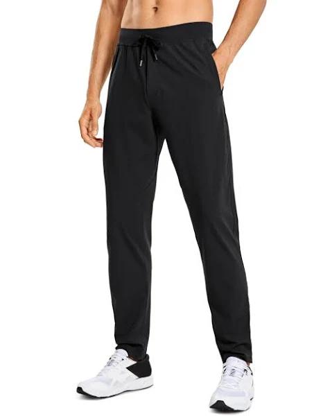 CRZ Yoga 4-Way Stretch Athletic Pants for Men 30" Workout Lounge Casual Work Jogger Pants with Zip Pocket