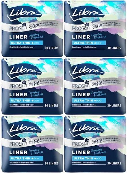 Libra Proskin Ultra Thin 30 Liners 180 Count (6 Packs of 30)