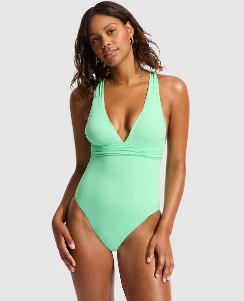 Seafolly Cross Back One Piece , Mint, Size 16