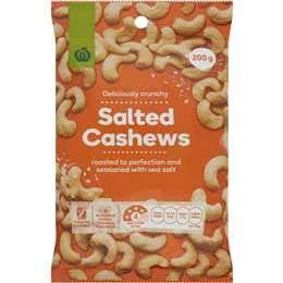 Woolworths Salted Cashews 200g