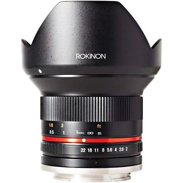 Rokinon RK12M-M 12mm F2.0 NCS Cs Ultra Wide Angle Fixed Lens for Canon