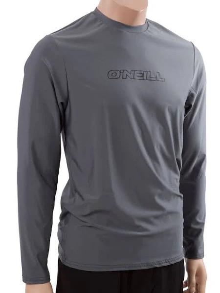 O'Neill Men's Basic Skins UPF 50+ Long Sleeve Sun Shirt, Smoke, L