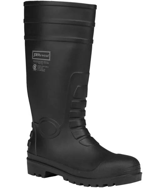 JB's Steel Toe Cap and Steel Plate Gumboot - 9G1, 9 / Black