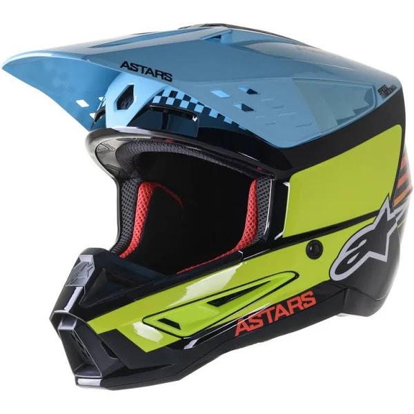 Alpinestars SM5 Speed Helmet - Black/Fluro Yellow/Blue - XL