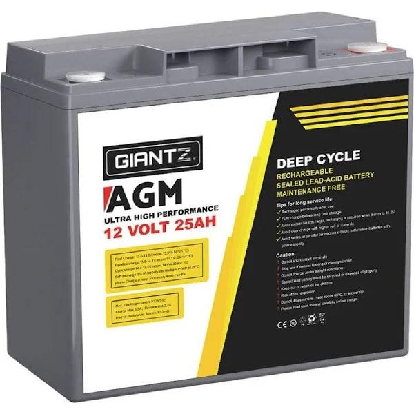 Giantz 12V 25Ah AGM Deep Cycle Battery Portable