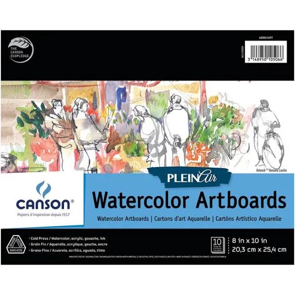 Canson Artist Series Plein Air Watercolor Artboards 8 inchX10 Inch-10 Boards