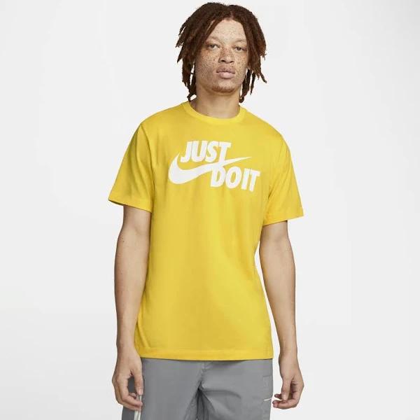 Nike Just Do It Short Sleeve Round Neck T-Shirt Yellow M Man