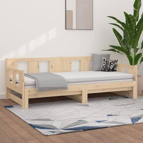 vidaXL Pull-out Day Bed Solid Wood Pine 2x(92×187) cm