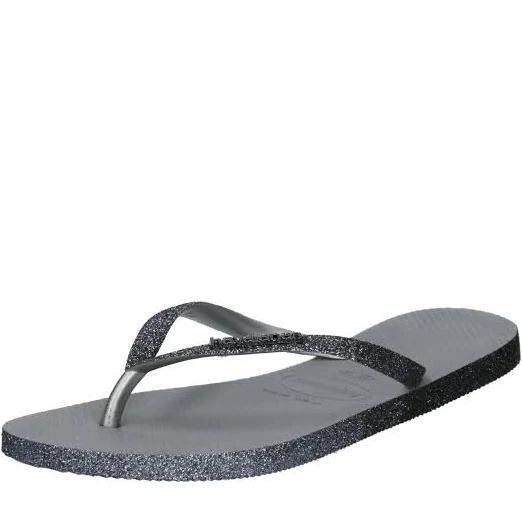 Havaianas Slim Sparkle II Flip Flops - Steel Grey