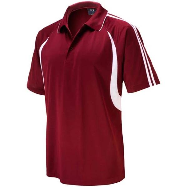 Mens Flash Polo - P3010 Maroon/White / 3XL